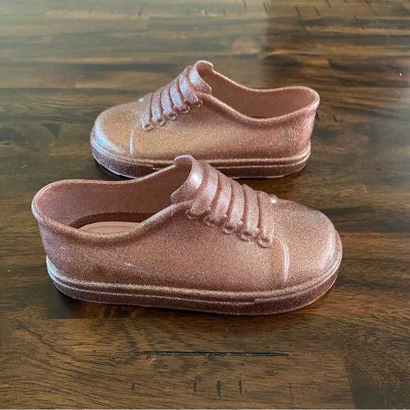 Mini Melissa Pink Glitter Sneakers Slip-On - Picture 7 of 12